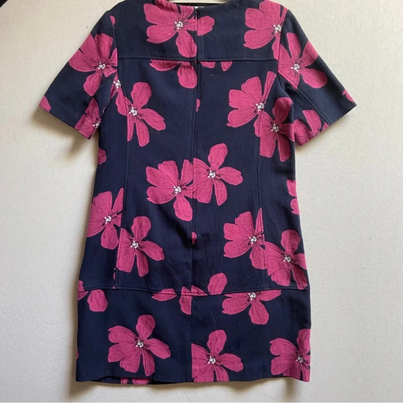 Lela Rose Floral Print Jacquard Cotton Tunic Dress size 8 - Picture 3 of 12